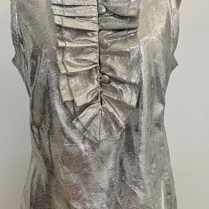 Tory Burch Silver Metallic Blouse